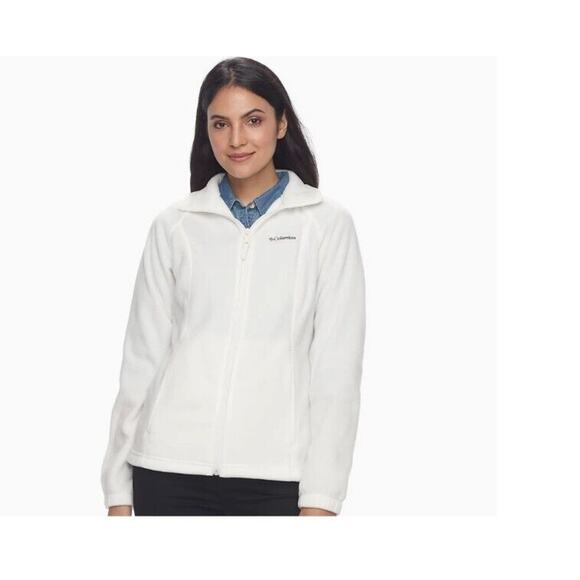New Columbia Three Lakes Fleece White Womens Full Zip Jacket 1X 14/16 - Picture 1 of 7